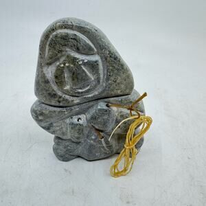 Inuit Handmade Stone Hunter Sculpture by Pita Pirti